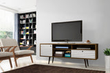 Liberty 70.86" Mid-Century Modern TV Stand in Rustic Brown and White by Manhattan Comfort at Eve Furniture