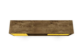 Liberty 70.86" Mid-Century Modern TV Stand in Rustic Brown and Yellow by Manhattan Comfort at Eve Furniture