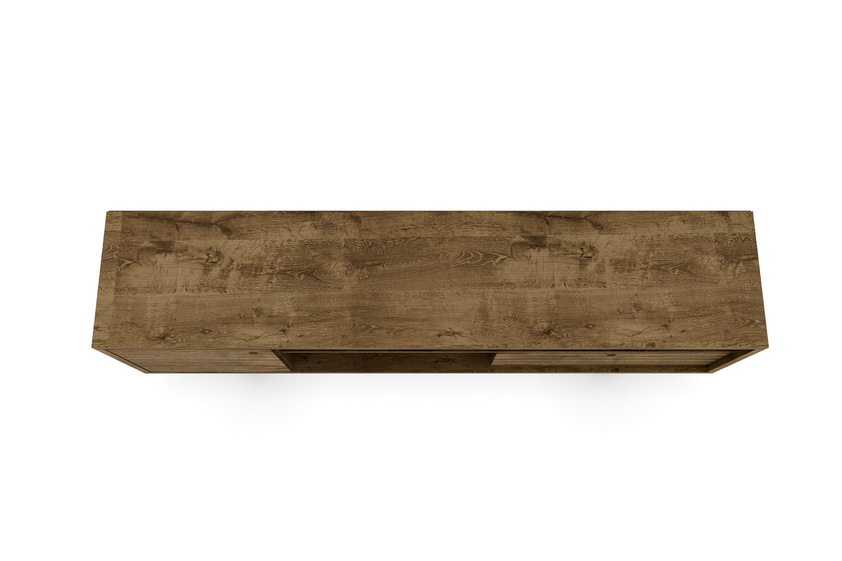 Liberty 70.86" Mid-Century Modern TV Stand in Rustic Brown by Manhattan Comfort at Eve Furniture