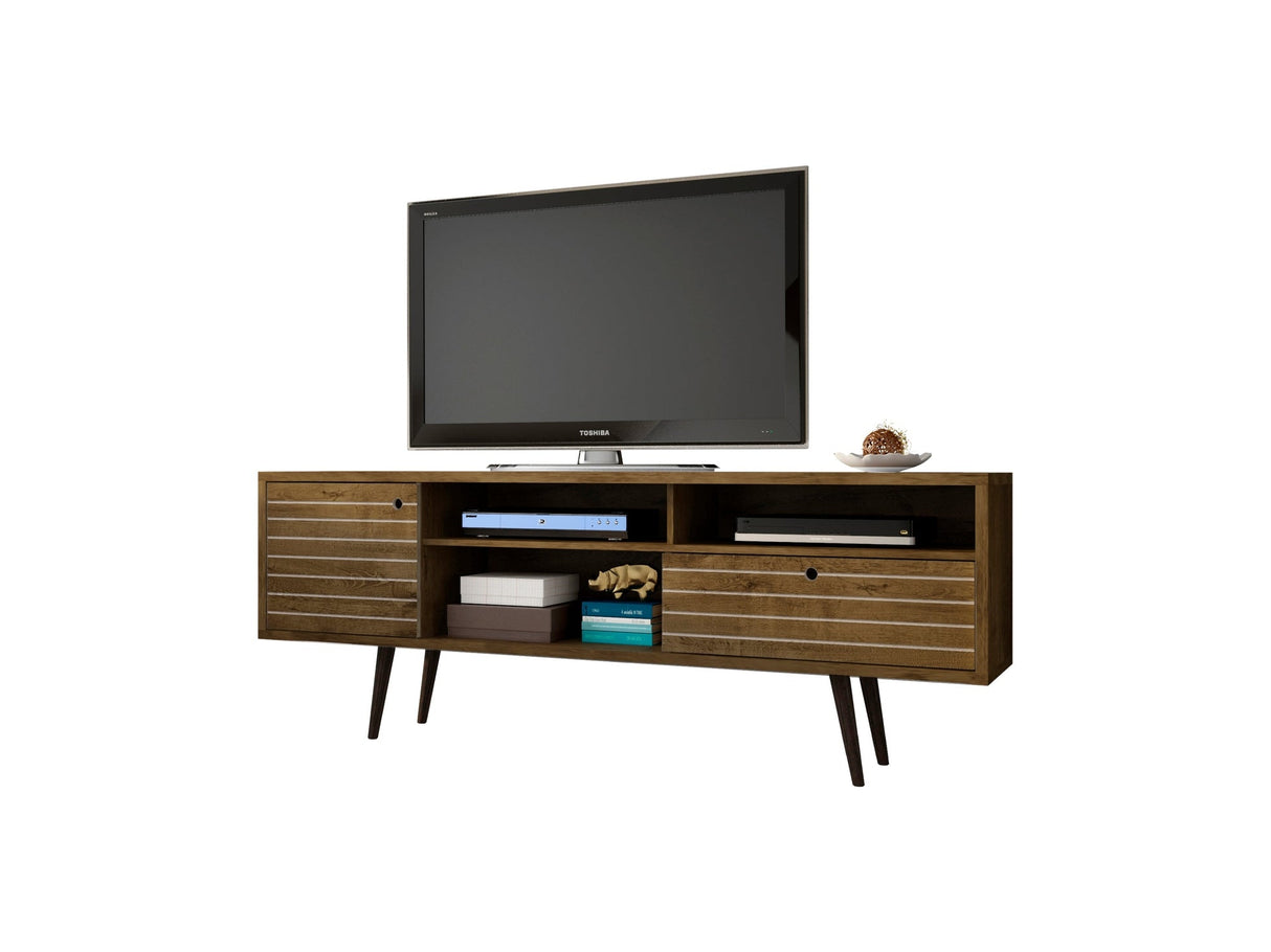 Liberty 70.86" Mid-Century Modern TV Stand in Rustic Brown by Manhattan Comfort at Eve Furniture