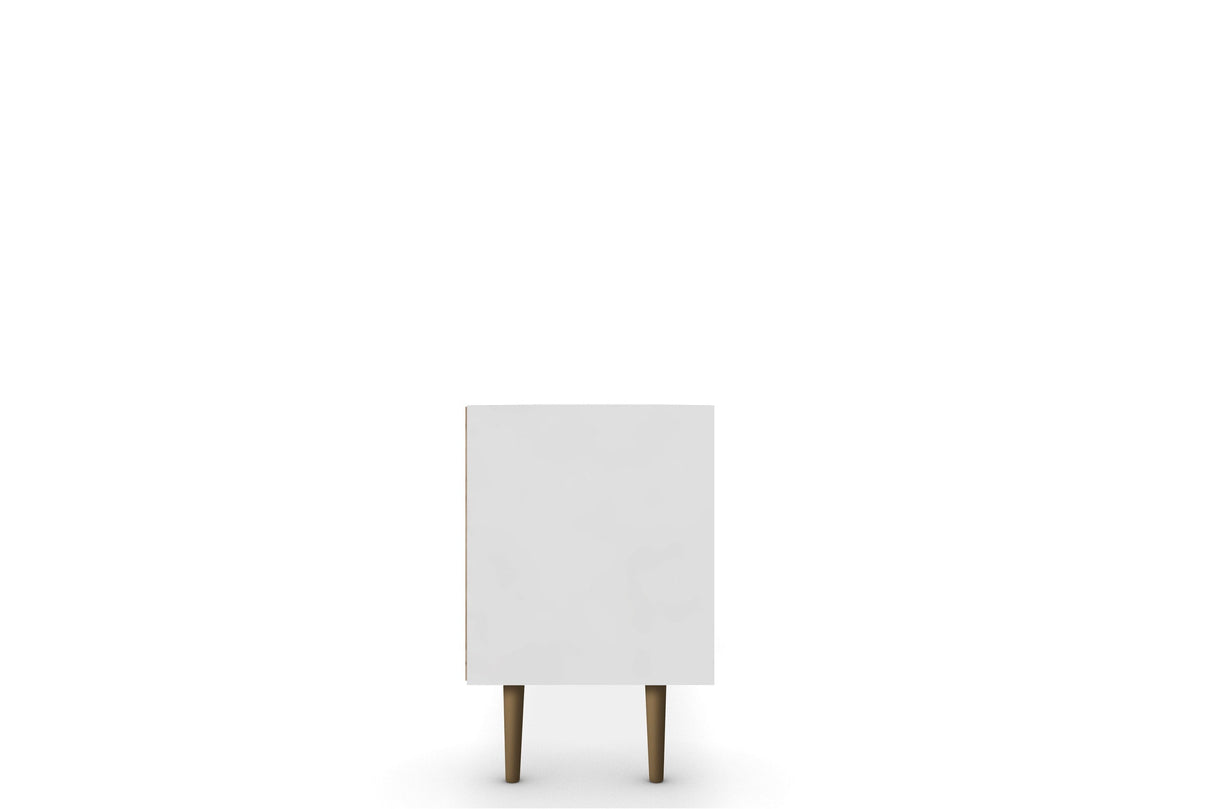 Liberty 70.86" Mid-Century Modern TV Stand in White and 3D Brown Prints by Manhattan Comfort at Eve Furniture