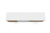 Liberty 70.86" Mid-Century Modern TV Stand in White and Rustic Brown by Manhattan Comfort at Eve Furniture