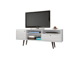 Liberty 70.86" Mid-Century Modern TV Stand in White by Manhattan Comfort at Eve Furniture