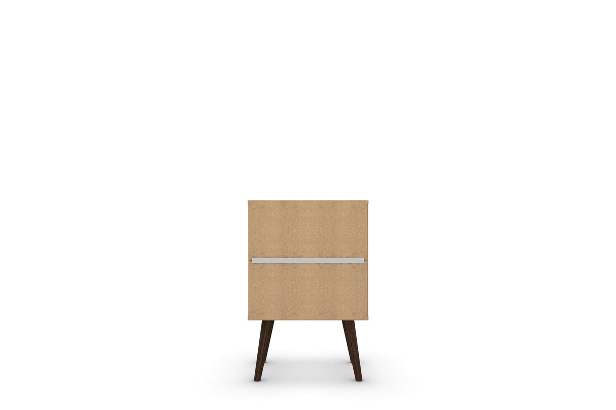 Liberty Mid-Century Modern Nightstand 1.0 in White and Aqua Blue by Manhattan Comfort at Eve Furniture