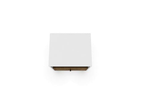 Liberty Mid-Century Modern Nightstand 1.0 in White and Rustic Brown by Manhattan Comfort at Eve Furniture