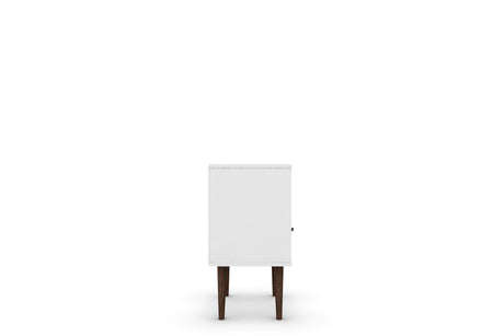 Liberty Mid-Century Modern Nightstand 1.0 in White and Yellow by Manhattan Comfort at Eve Furniture