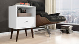 Liberty Mid-Century Modern Nightstand 1.0 in White by Manhattan Comfort at Eve Furniture