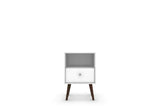 Liberty Mid-Century Modern Nightstand 1.0 in White by Manhattan Comfort at Eve Furniture