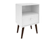 Liberty Mid-Century Modern Nightstand 1.0 in White by Manhattan Comfort at Eve Furniture