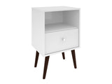 Liberty Mid-Century Modern Nightstand 1.0 in White by Manhattan Comfort at Eve Furniture