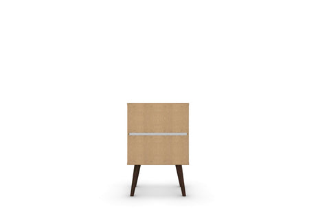 Liberty Mid-Century Modern Nightstand 2.0 in White and Yellow by Manhattan Comfort at Eve Furniture