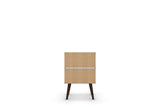 Liberty Mid-Century Modern Nightstand 2.0 in White and Yellow by Manhattan Comfort at Eve Furniture