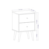 Liberty Mid-Century Modern Nightstand 2.0 in White by Manhattan Comfort at Eve Furniture