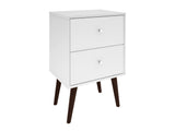 Liberty Mid-Century Modern Nightstand 2.0 in White by Manhattan Comfort at Eve Furniture
