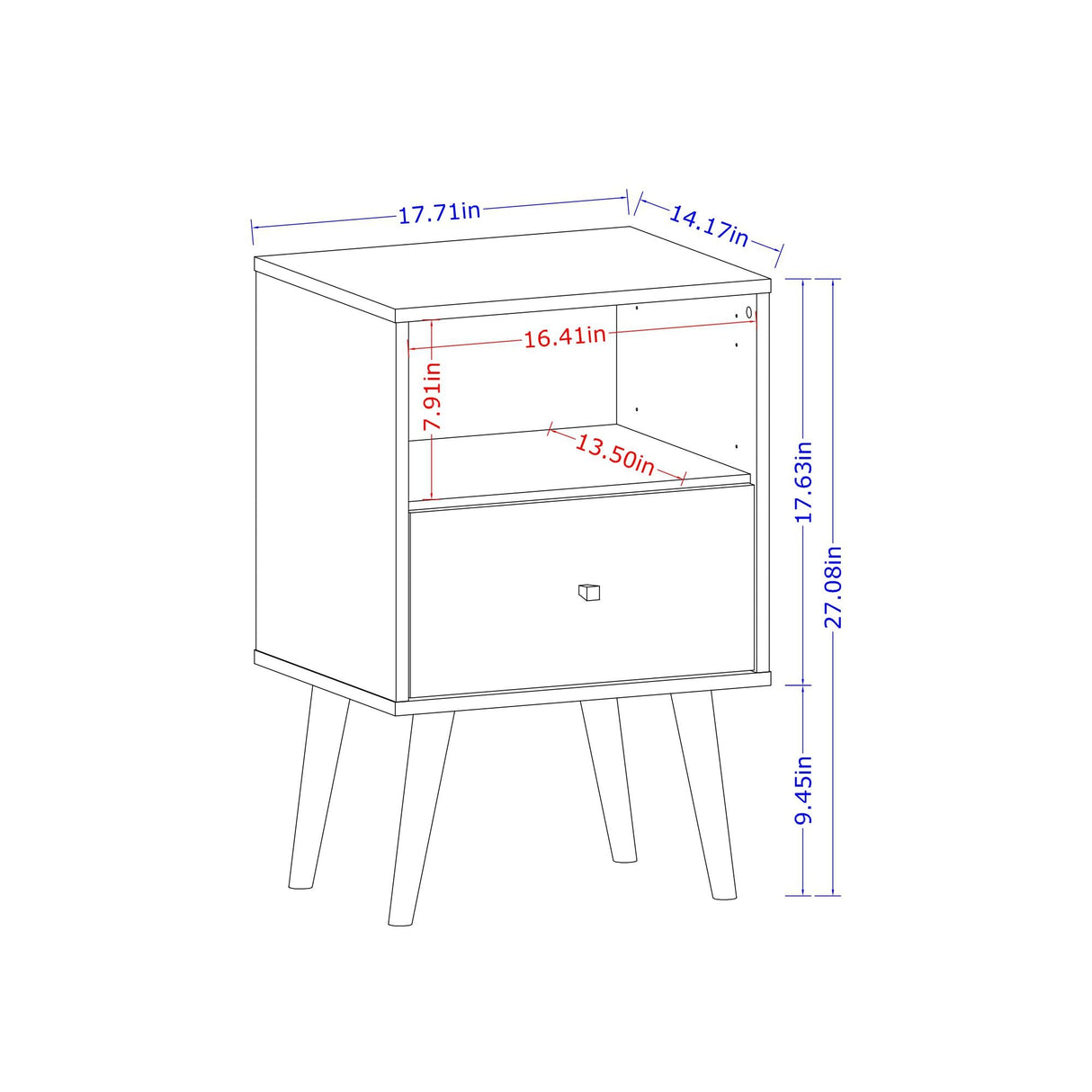Liberty Nightstand 1.0 in Black by Manhattan Comfort at Eve Furniture