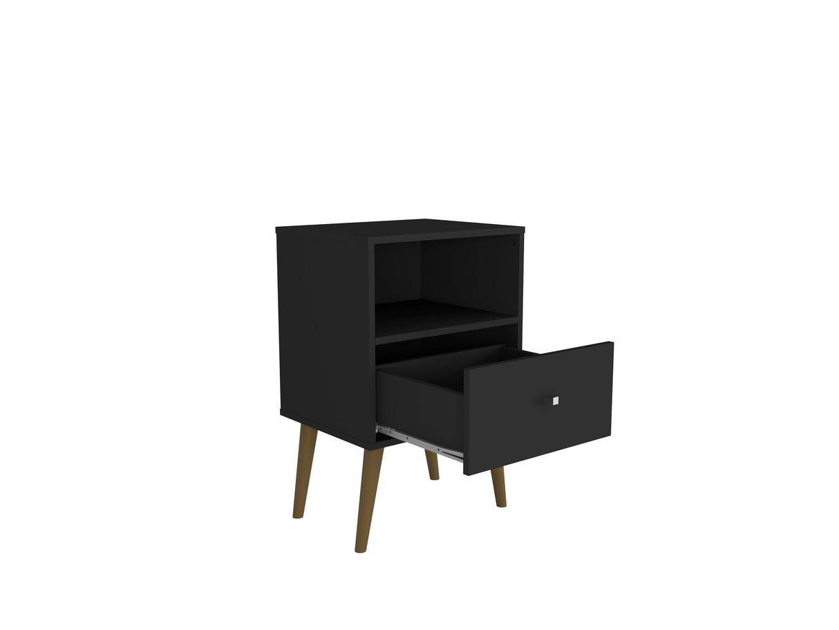 Liberty Nightstand 1.0 in Black by Manhattan Comfort at Eve Furniture