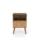 Liberty Nightstand 1.0 in Rustic Brown and 3D Brown Prints by Manhattan Comfort at Eve Furniture