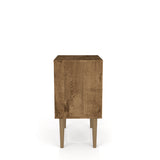 Liberty Nightstand 1.0 in Rustic Brown and Aqua Blue by Manhattan Comfort at Eve Furniture