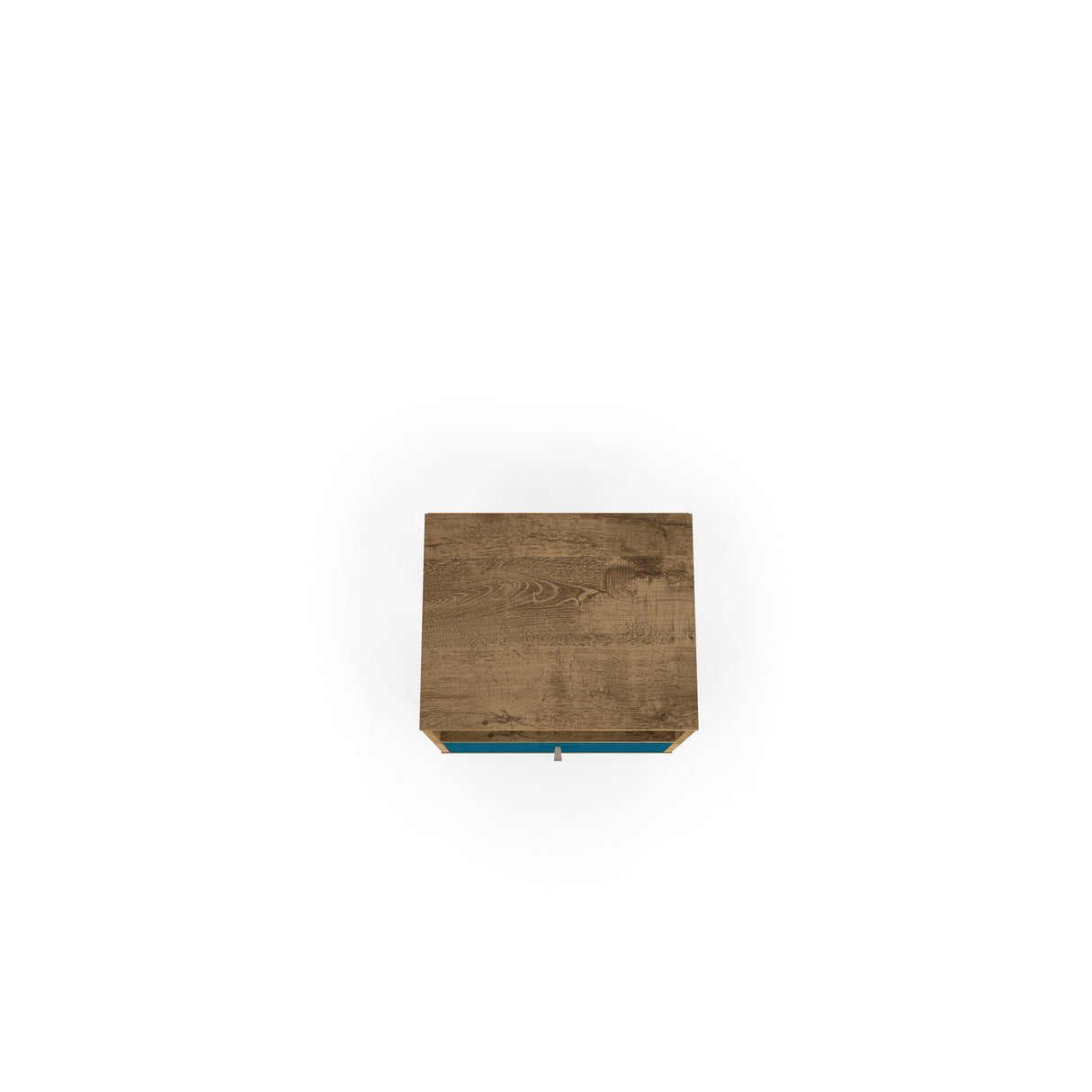 Liberty Nightstand 1.0 in Rustic Brown and Aqua Blue by Manhattan Comfort at Eve Furniture