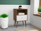 Liberty Nightstand 1.0 in Rustic Brown and White by Manhattan Comfort at Eve Furniture