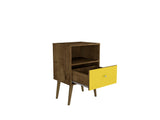 Liberty Nightstand 1.0 in Rustic Brown and Yellow by Manhattan Comfort at Eve Furniture