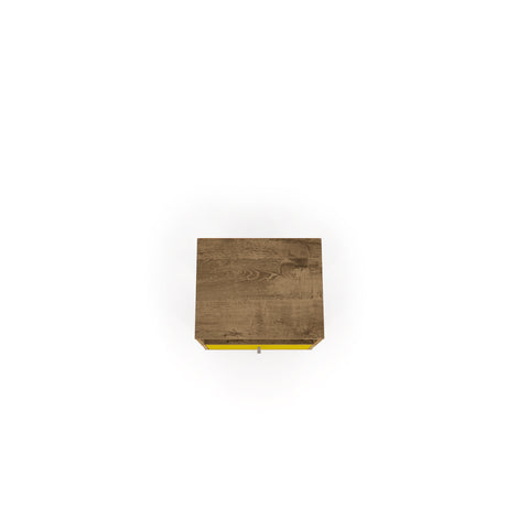 Liberty Nightstand 1.0 in Rustic Brown and Yellow by Manhattan Comfort at Eve Furniture