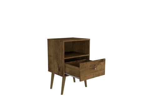 Liberty Nightstand 1.0 in Rustic Brown by Manhattan Comfort at Eve Furniture