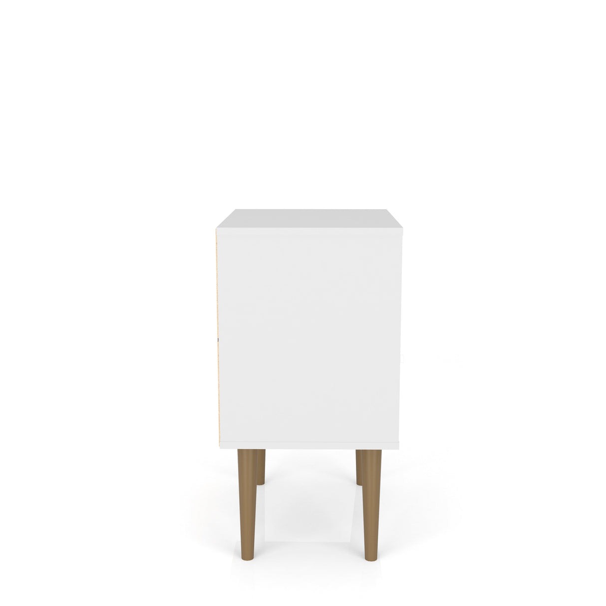 Liberty Nightstand 1.0 in White and 3D Brown Prints by Manhattan Comfort at Eve Furniture