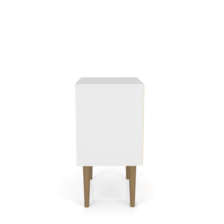 Liberty Nightstand 1.0 in White and 3D Brown Prints by Manhattan Comfort at Eve Furniture