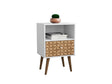 Liberty Nightstand 1.0 in White and 3D Brown Prints by Manhattan Comfort at Eve Furniture