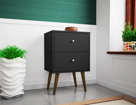 Liberty Nightstand 2.0 in Black by Manhattan Comfort at Eve Furniture