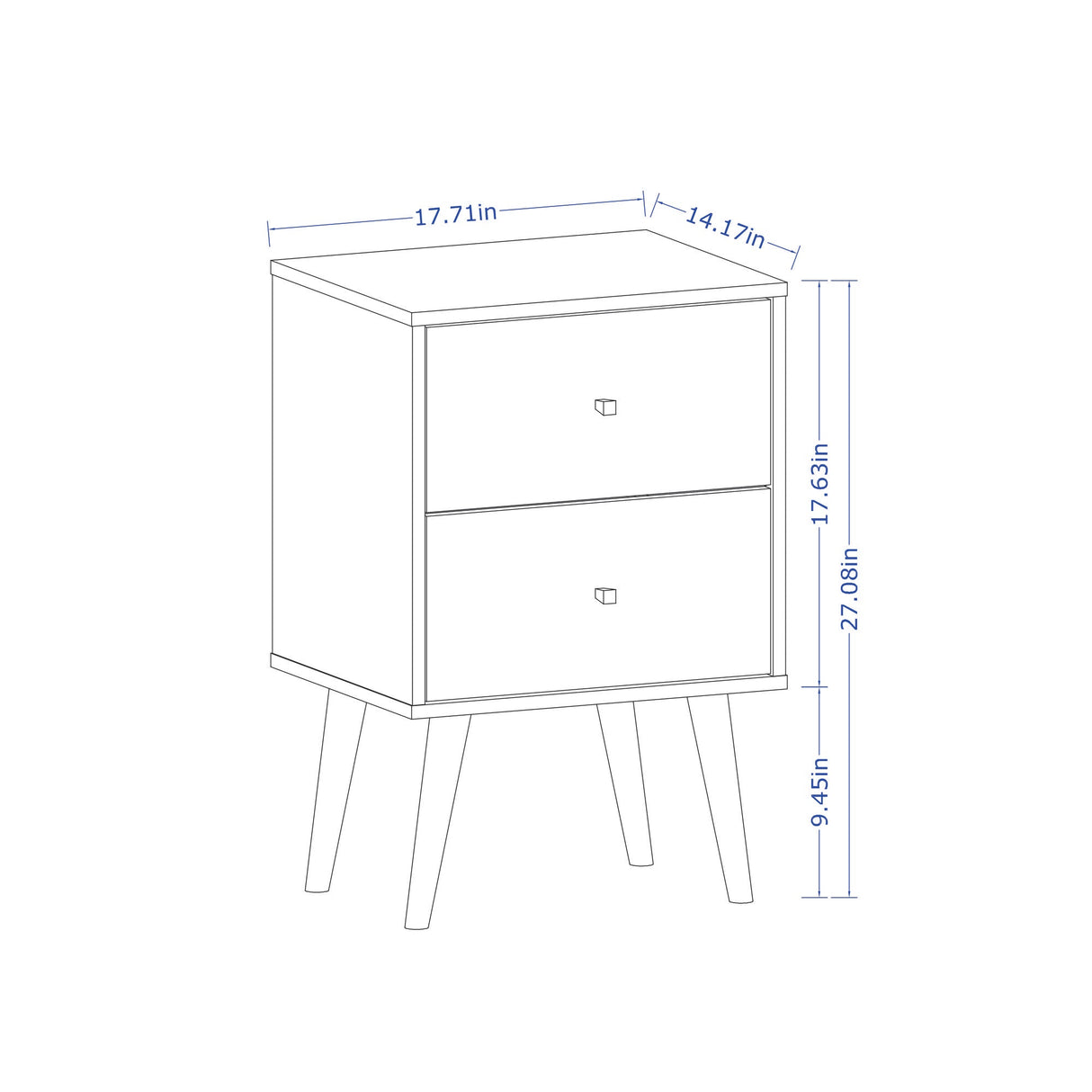 Liberty Nightstand 2.0 in Black by Manhattan Comfort at Eve Furniture
