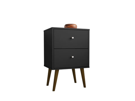 Liberty Nightstand 2.0 in Black by Manhattan Comfort at Eve Furniture