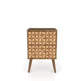 Liberty Nightstand 2.0 in Rustic Brown and 3D Brown Prints by Manhattan Comfort at Eve Furniture