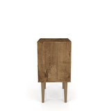Liberty Nightstand 2.0 in Rustic Brown and Aqua Blue by Manhattan Comfort at Eve Furniture