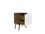 Liberty Nightstand 2.0 in Rustic Brown and White by Manhattan Comfort at Eve Furniture