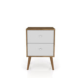 Liberty Nightstand 2.0 in Rustic Brown and White by Manhattan Comfort at Eve Furniture