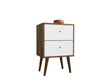 Liberty Nightstand 2.0 in Rustic Brown and White by Manhattan Comfort at Eve Furniture