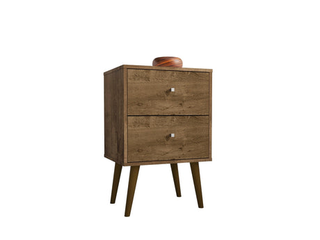 Liberty Nightstand 2.0 in Rustic Brown by Manhattan Comfort at Eve Furniture