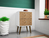 Liberty Nightstand 2.0 in White and 3D Brown Prints by Manhattan Comfort at Eve Furniture