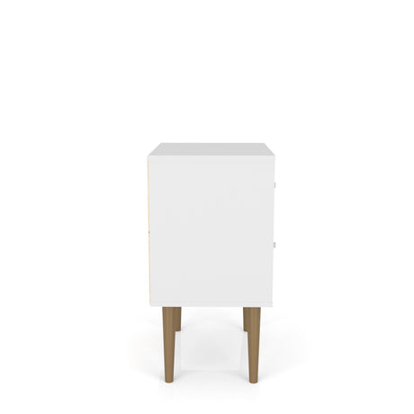 Liberty Nightstand 2.0 in White and 3D Brown Prints by Manhattan Comfort at Eve Furniture