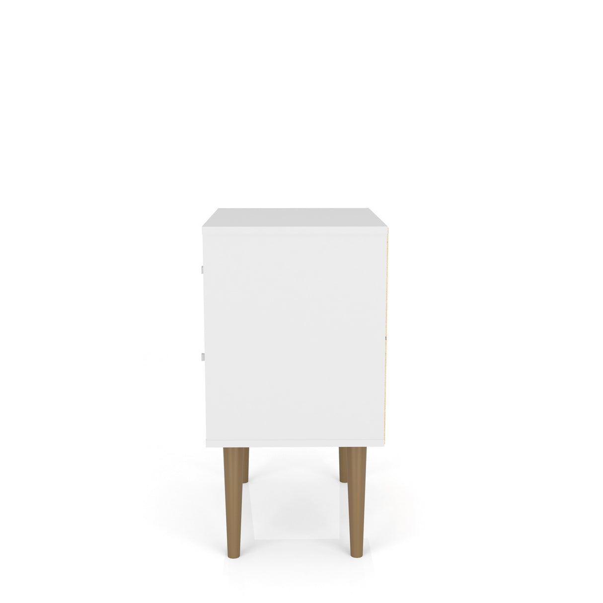 Liberty Nightstand 2.0 in White and 3D Brown Prints by Manhattan Comfort at Eve Furniture