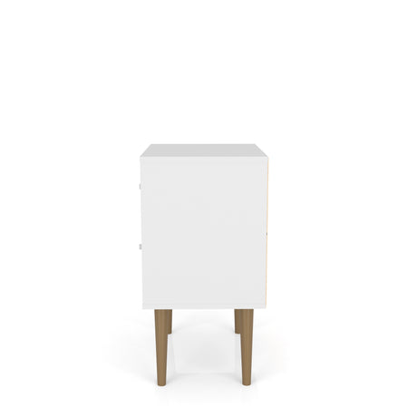 Liberty Nightstand 2.0 in White and 3D Brown Prints by Manhattan Comfort at Eve Furniture