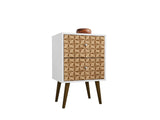 Liberty Nightstand 2.0 in White and 3D Brown Prints by Manhattan Comfort at Eve Furniture
