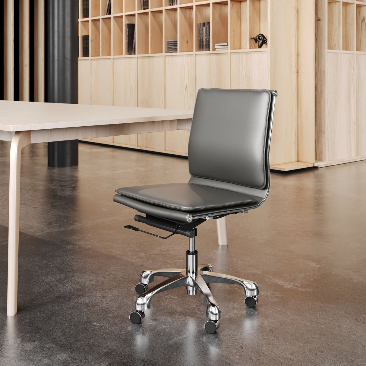 Lider Gray Plus Armless Office Chair by Zuomod at Eve Furniture