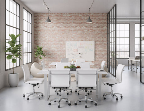Lider White Plus Armless Office Chair by Zuomod at Eve Furniture