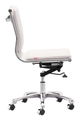 Lider White Plus Armless Office Chair by Zuomod at Eve Furniture