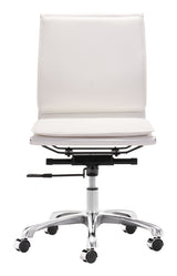 Lider White Plus Armless Office Chair by Zuomod at Eve Furniture