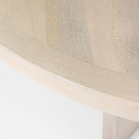 Liesl 54.L x Barely Gray Finished Wood W/ Circular Top Dining Table by Mercana at Eve Furniture