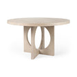 Liesl 54.L x Barely Gray Finished Wood W/ Circular Top Dining Table by Mercana at Eve Furniture